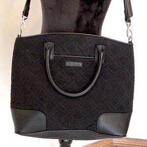 Vera Bradley Day Off Satchel Classic quilted black shoulder or handbag